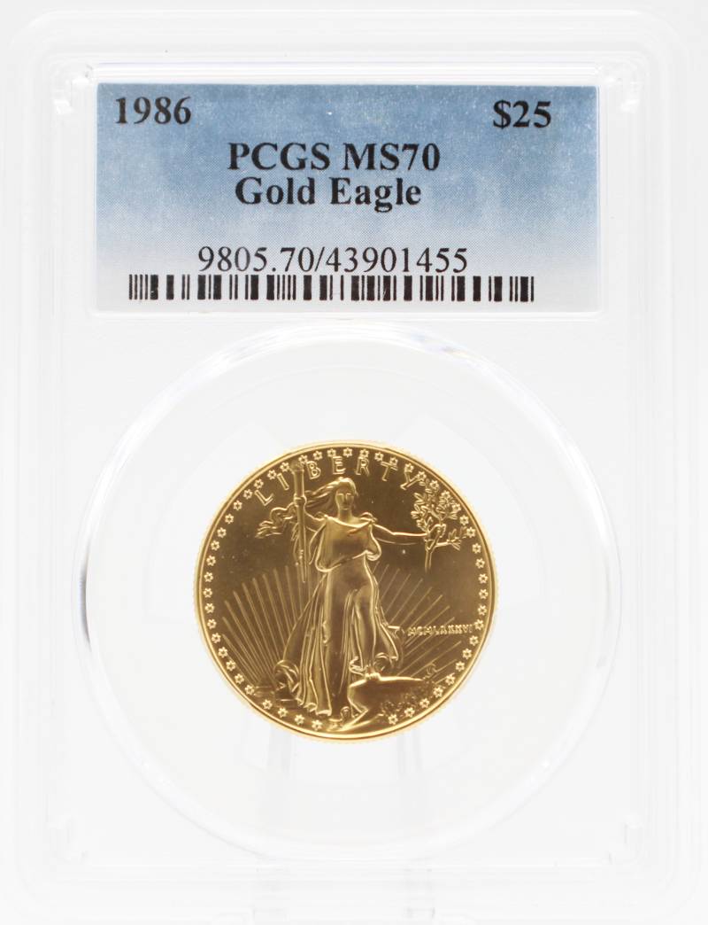 1986 PCGS MS70 $25 Gold American Eagle